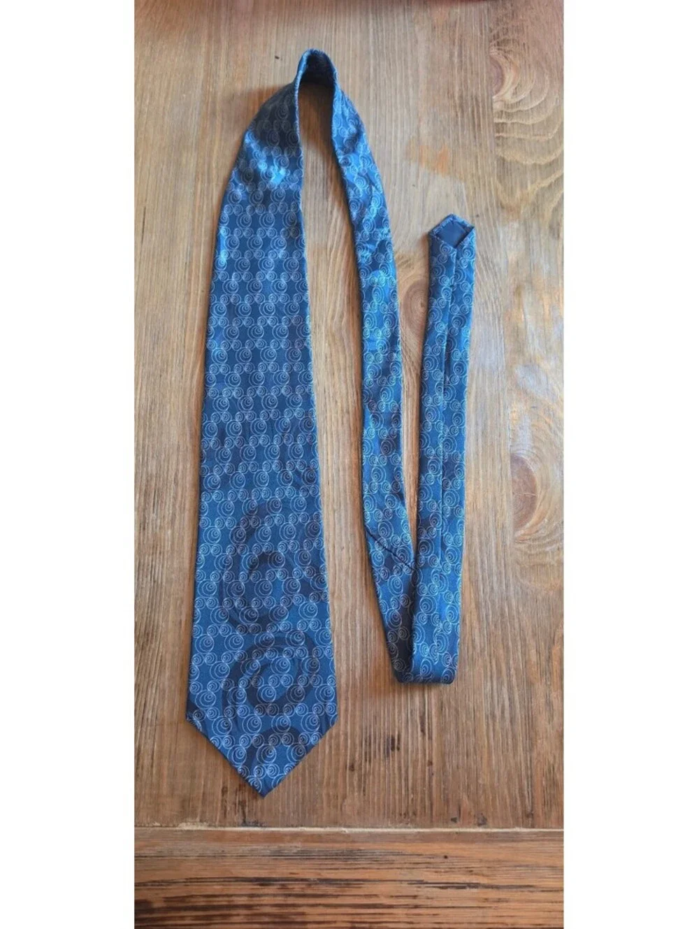 Vintage 1990s Walt Disney World Mickey Mouse Blue Silk Necktie Korea